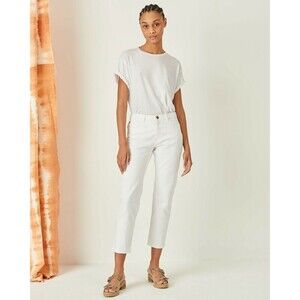 Sessun Blue Santi Dad Boyfriend Jeans In White Denim Size 42